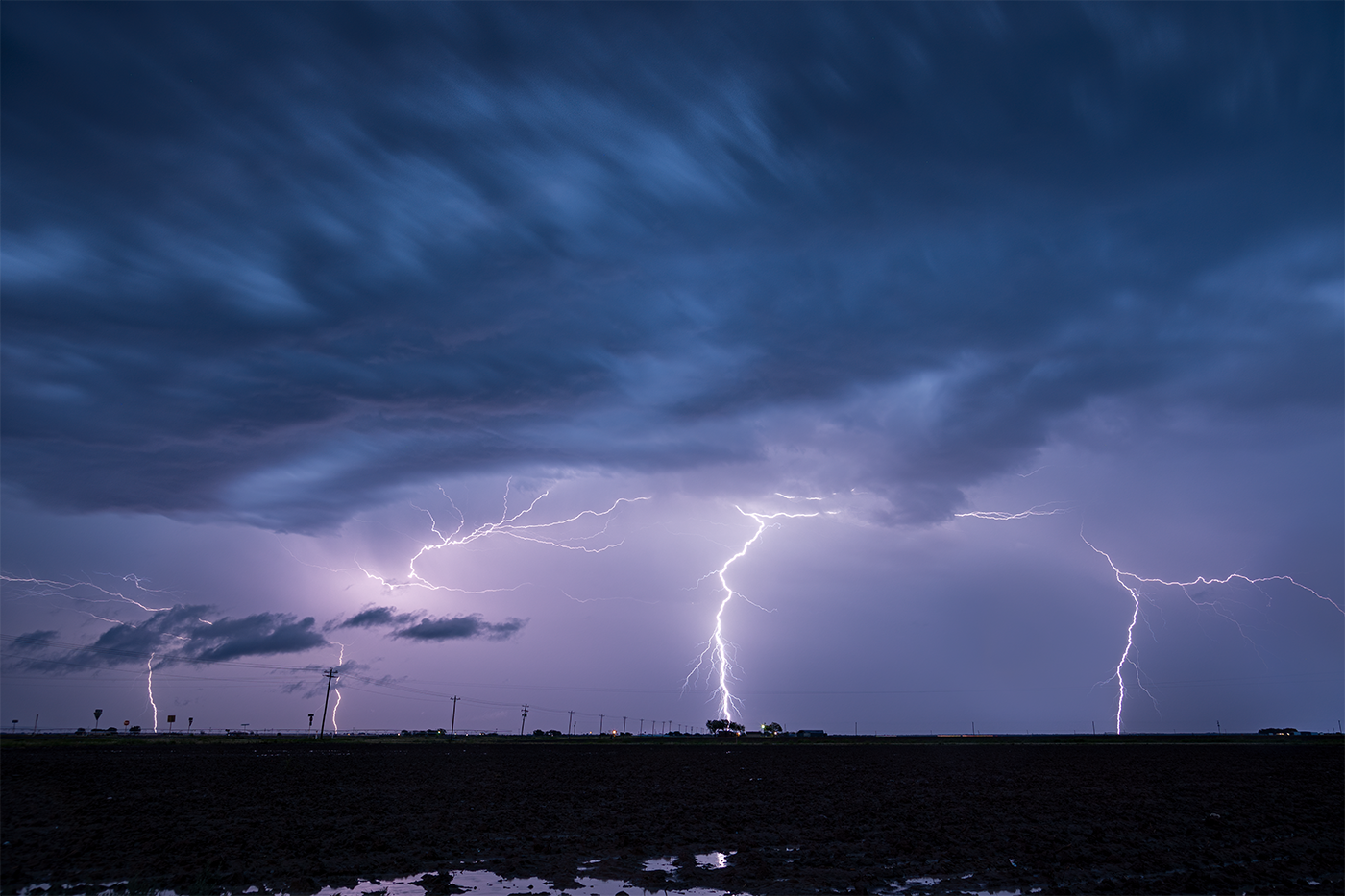 Multiple lightning strikes from a severe storm system in the heart of Texas.