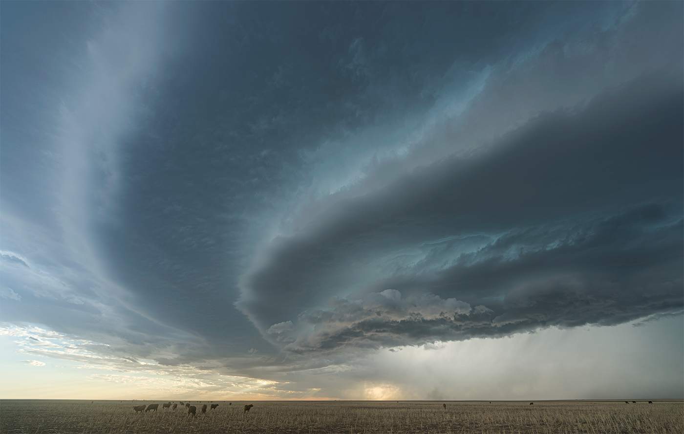 A huge mothership supercell over farmland in Colorado.