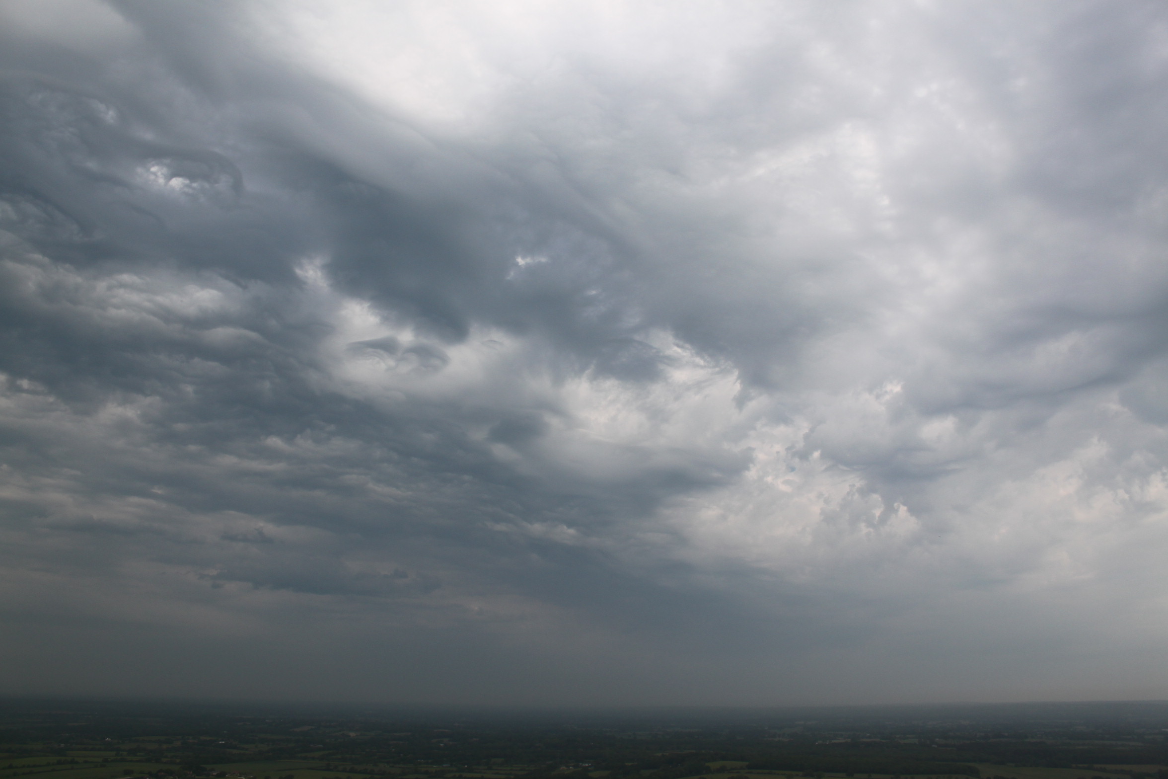 Elevated storm base over The Weald at Devil's Dyke.