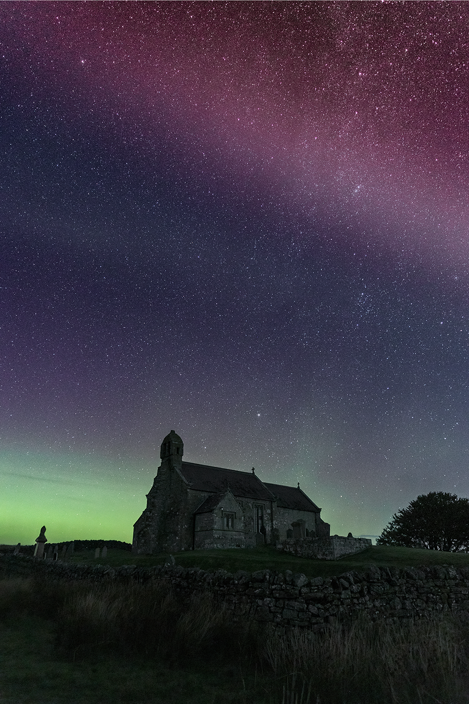 A Strong Thermal Emission Velocity Enhancement forms above a medieval church in Northumberland.